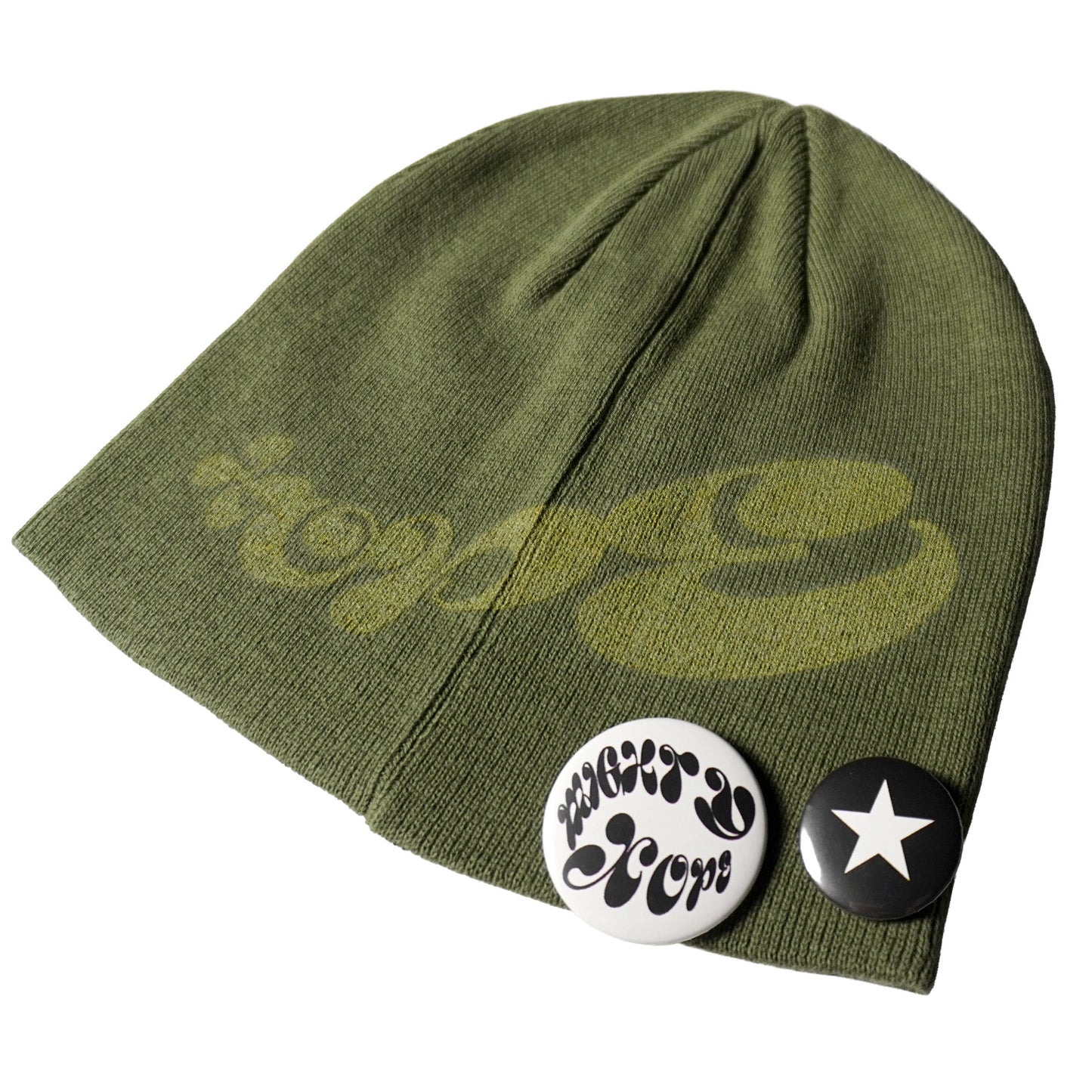 GREEN FROG KNIT BEANIE