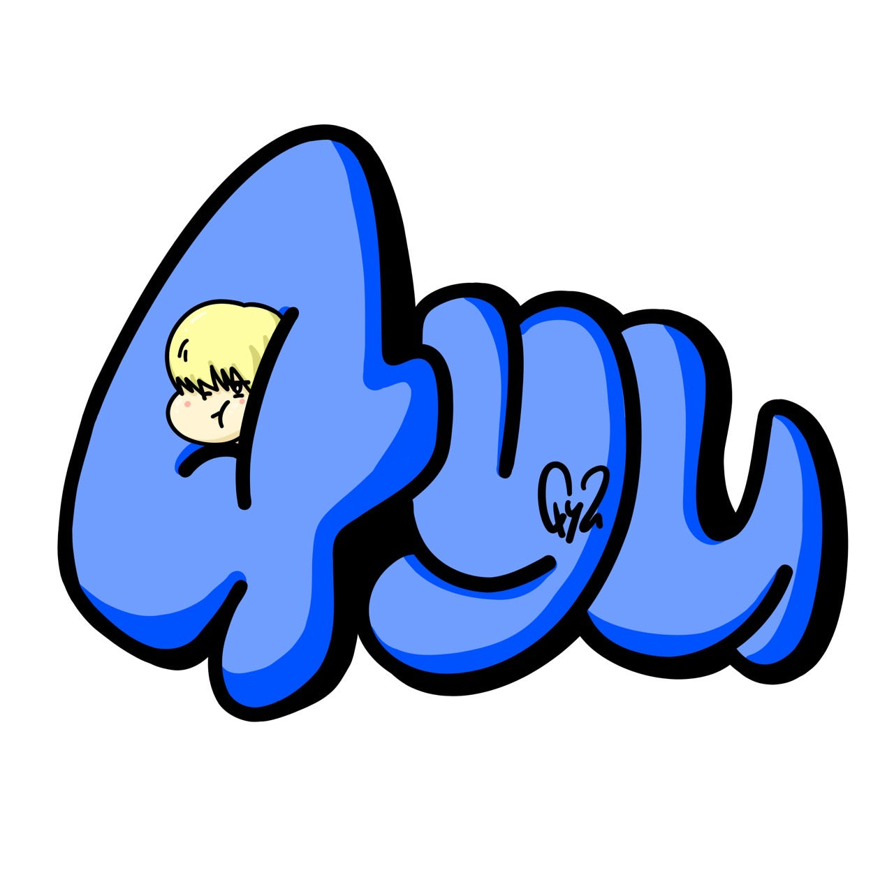 4yu 1st ステッカー(blue)