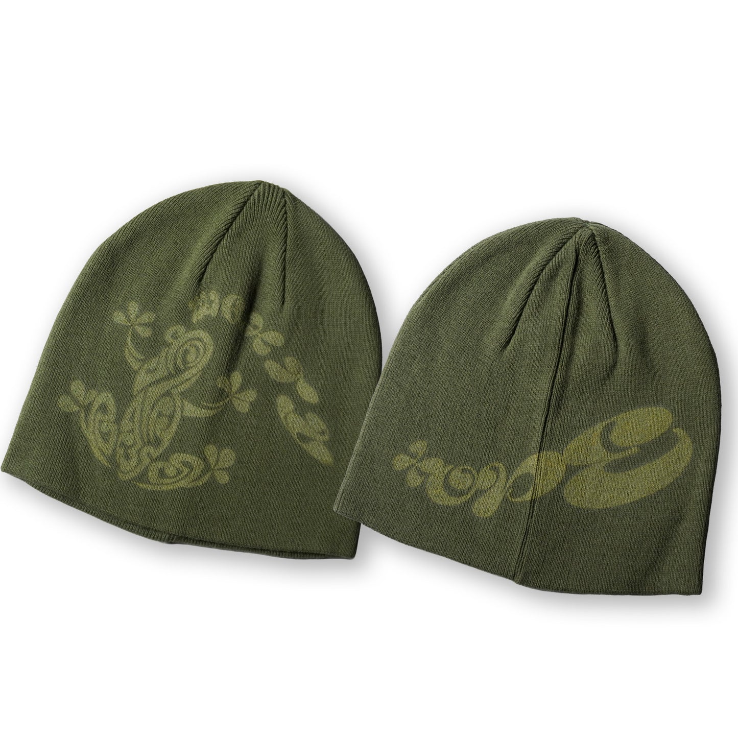 GREEN FROG KNIT BEANIE