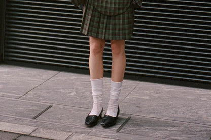 Waist pouch & pleated set (check)