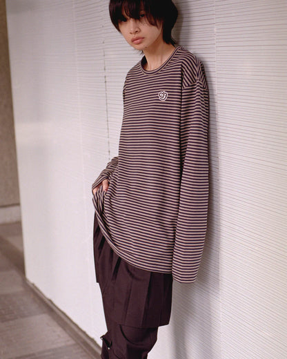 One-point long sleeve tee (border)