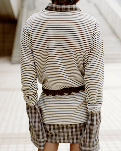 One-point long sleeve tee (border)