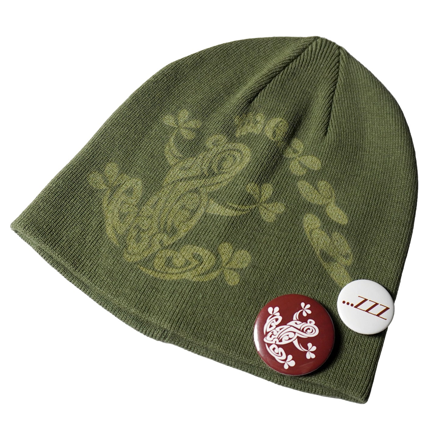GREEN FROG KNIT BEANIE