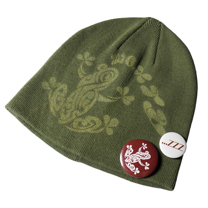 GREEN FROG KNIT BEANIE