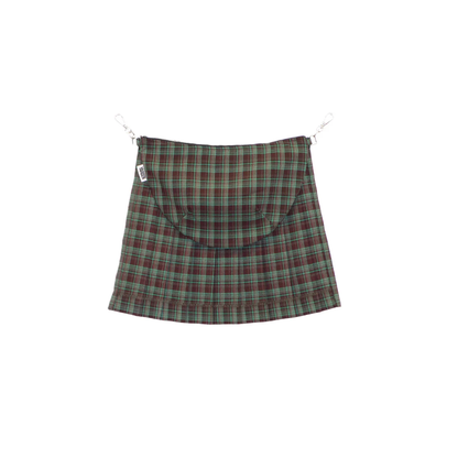 Waist pouch & pleated set (check)