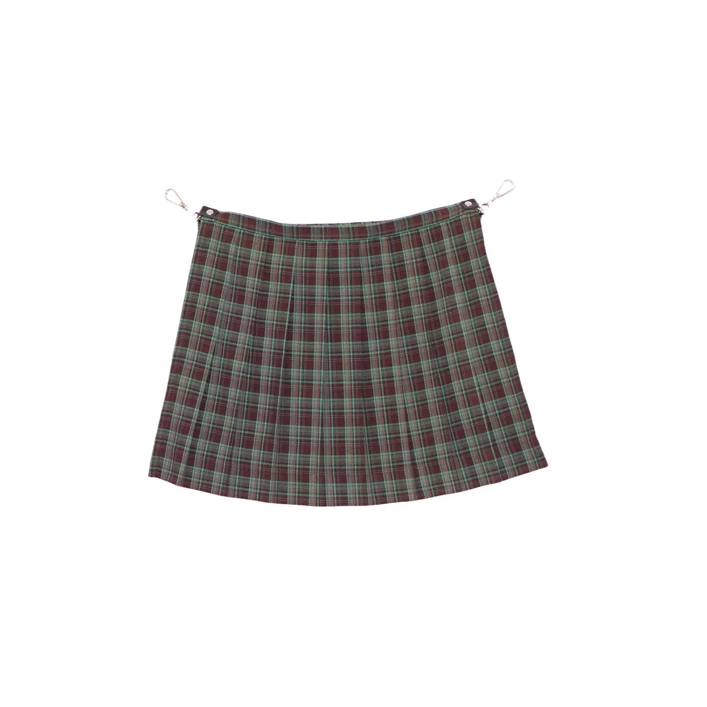 Waist pouch & pleated set (check)