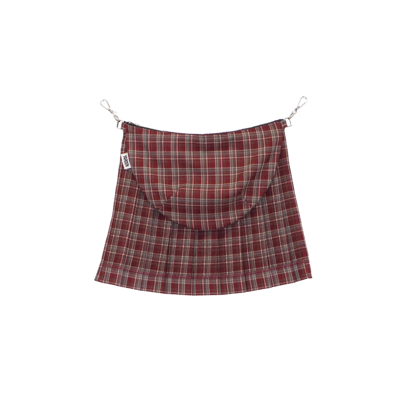 Waist pouch & pleated set (check)
