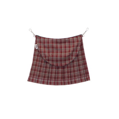Waist pouch & pleated set (check)